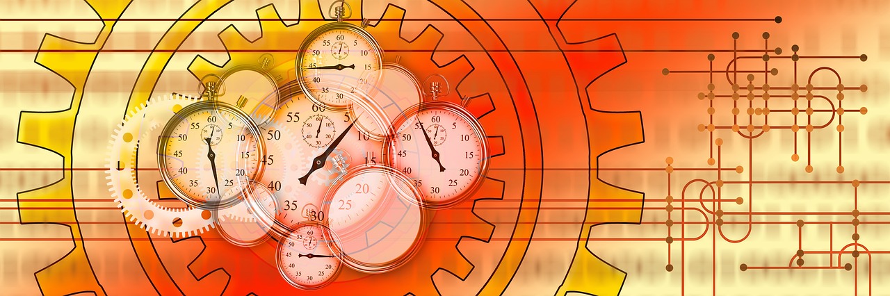 stopwatch, gears, work